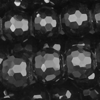 1 Strang (~80 Stk) facettierte Glasperlen ~6mm, Schwarz