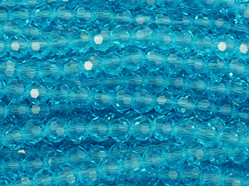 facettierte Glasperlen 4mm, Farbe: türkisblau transparent