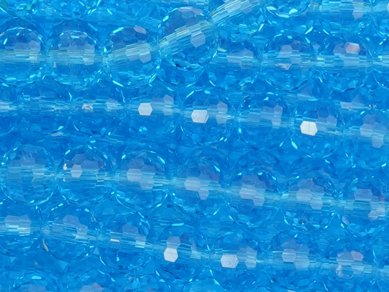 türkisblaue facettierte Glasperlen 6mm zum Schmuckmachen - N