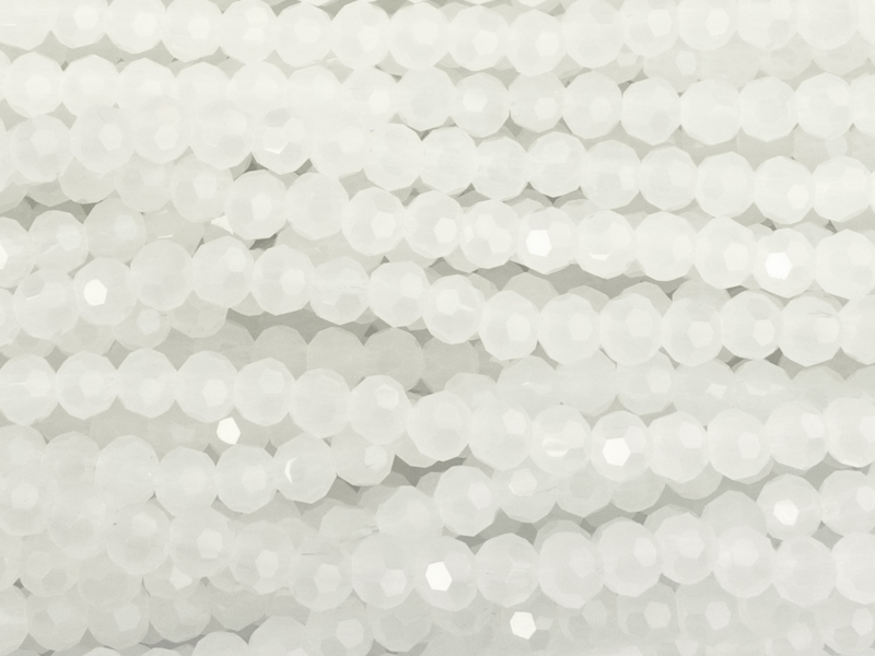 facettierte Glasperlen 4mm, Farbe: weiße jade