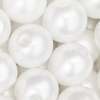 50g. (~86 Stk.) Titanium Glaswachsperlen 8mm, Perlweiß