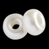 1 Pkg (20 Stk.) Großlochperlen aus Glas 9x5mm Wachsperlen Perlweiß