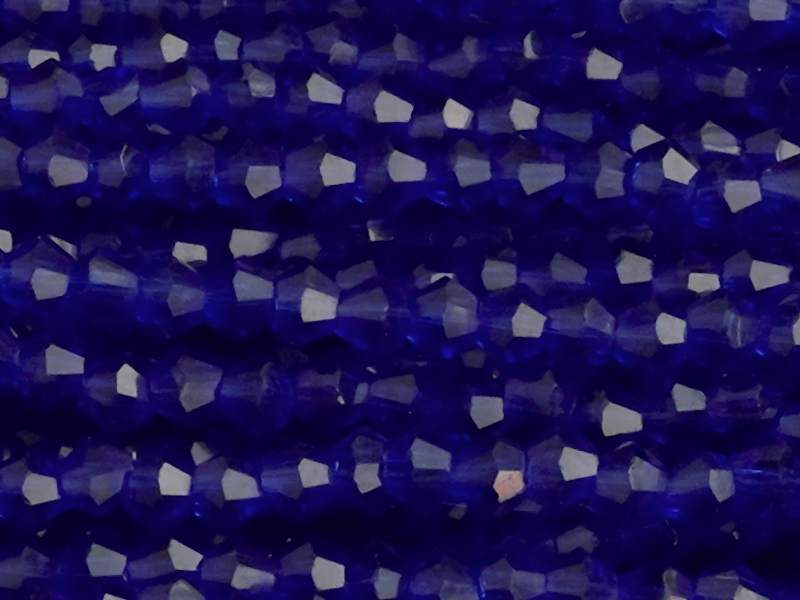 dunkelblaue facettierte Doppelkegel Perlen Bicone Beads 3mm 