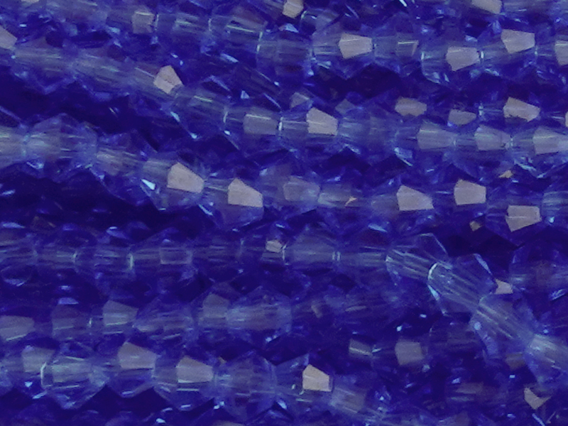 blaue facettierte Doppelkegel Perlen Bicone Beads 3mm - Naha