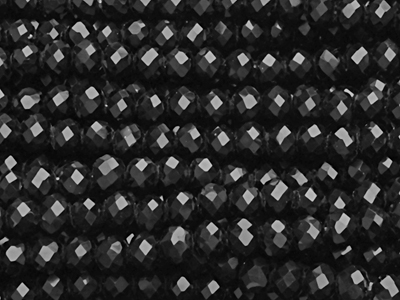 facettierte schwarze Glitzerperlen, Rondellen 3mm