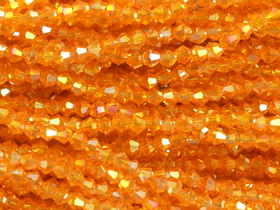 facettierte Doppelkegel Perlen Bicone Beads 3mm Farbe Orange
