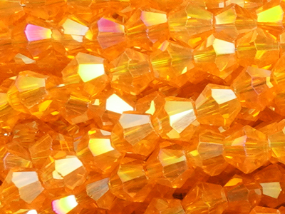 facettierte Doppelkegel Perlen Bicone Beads 3mm Farbe Orange