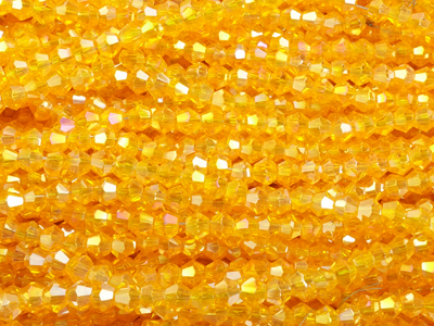 facettierte Doppelkegel Perlen Bicone Beads 3mm Farbe Orange