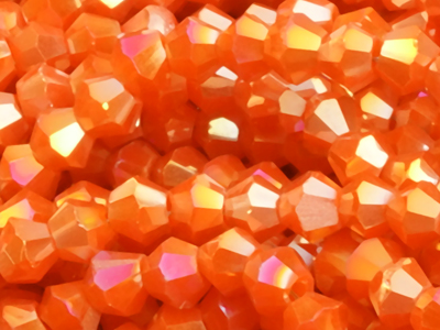 facettierte Doppelkegel Perlen Bicone Beads 3mm Farbe Orange