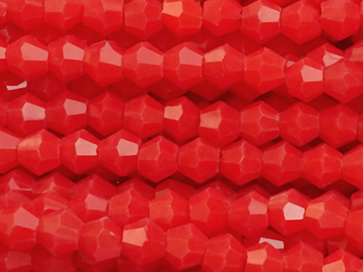facettierte Doppelkegel Perlen Bicone Beads 3mm Farbe Rot - 