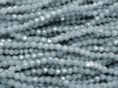 facettierte Doppelkegel Perlen Bicone Beads 3mm Farbe Grau