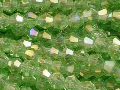 facettierte Doppelkegel Perlen Bicone Beads 3mm Farbe Grün -