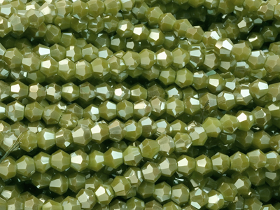 facettierte Doppelkegel Perlen Bicone Beads 3mm Farbe Oliveg