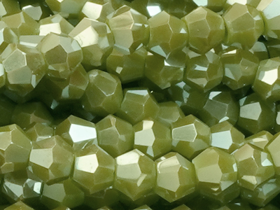 facettierte Doppelkegel Perlen Bicone Beads 3mm Farbe Oliveg