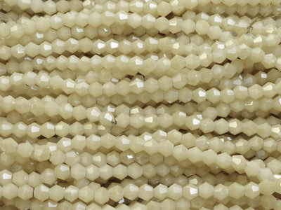 facettierte Doppelkegel Perlen Bicone Beads 3mm Farbe Beige