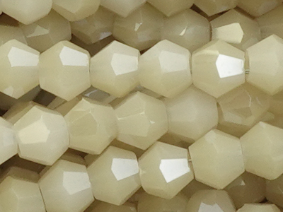 facettierte Doppelkegel Perlen Bicone Beads 3mm Farbe Beige 