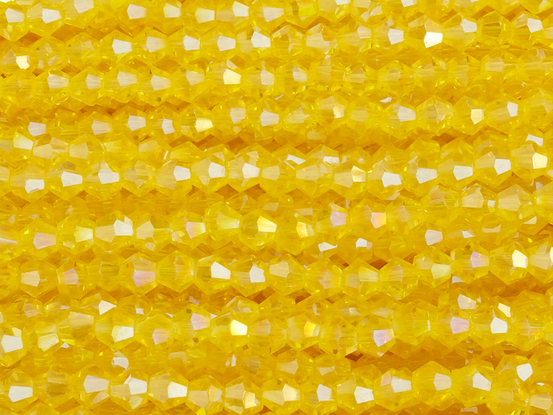 facettierte Doppelkegel Perlen Bicone Beads 3mm, transparent