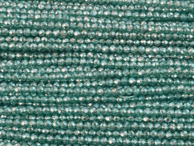 winzige, facettierte, geschlilffene runde Glasperlen 2mm, Fa