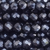 1 Strang (~184 Stk) facettierte Perlen, rund ~2mm, Blue Hematite