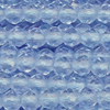 1 Strang (~188 Stk) facettierte Perlen, rund ~2mm, Hellblau