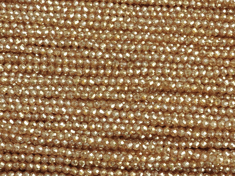 winzige facettierte, geschlilffene runde Glasperlen 2mm
