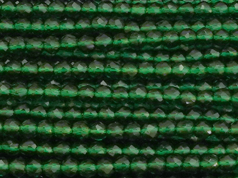 geschlilffene runde Glasperlen 2mm, Farbe: dunkelgrün - Naha