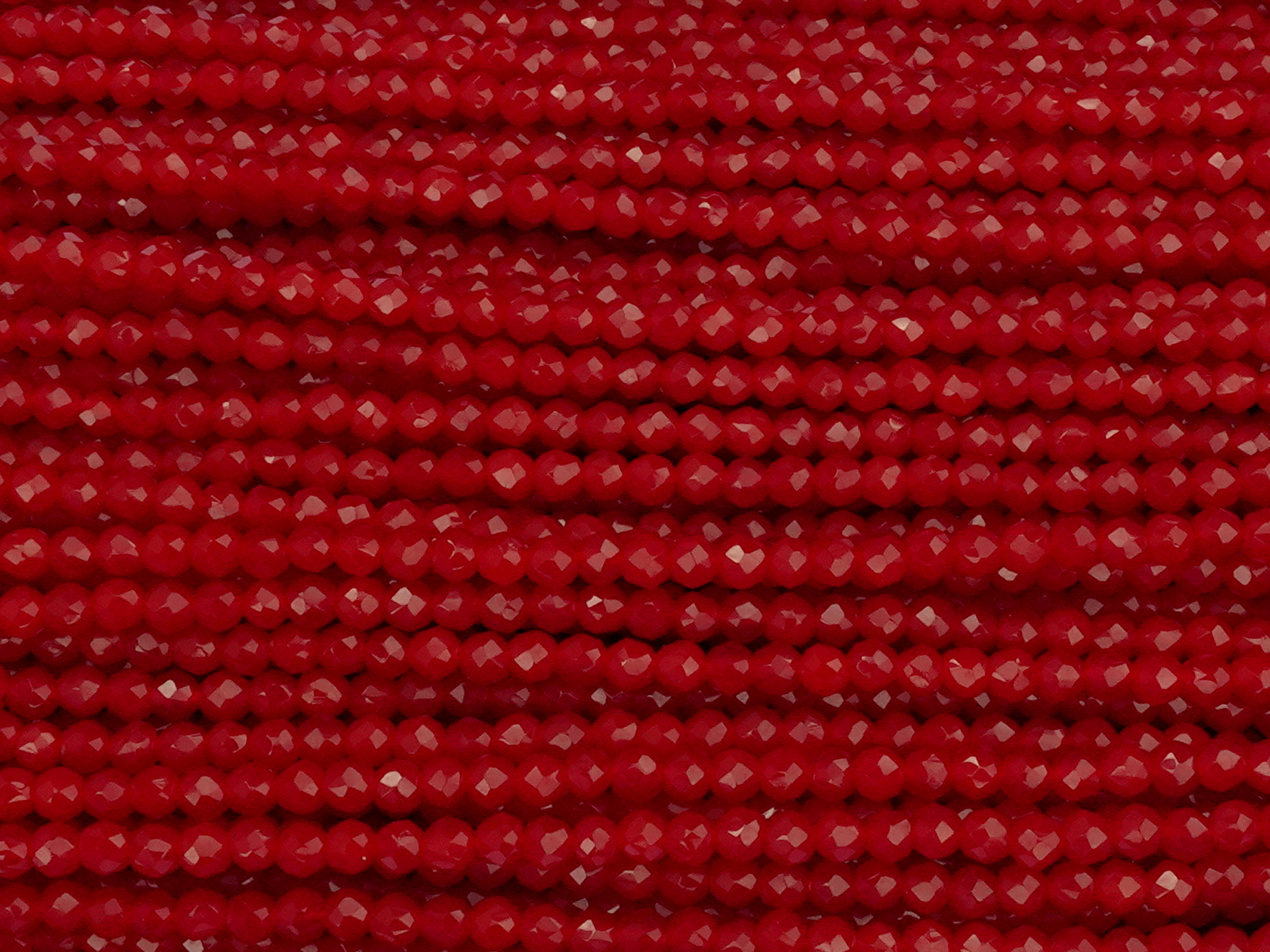 winzige, facettierte, geschlilffene runde Glasperlen 2mm, Fa