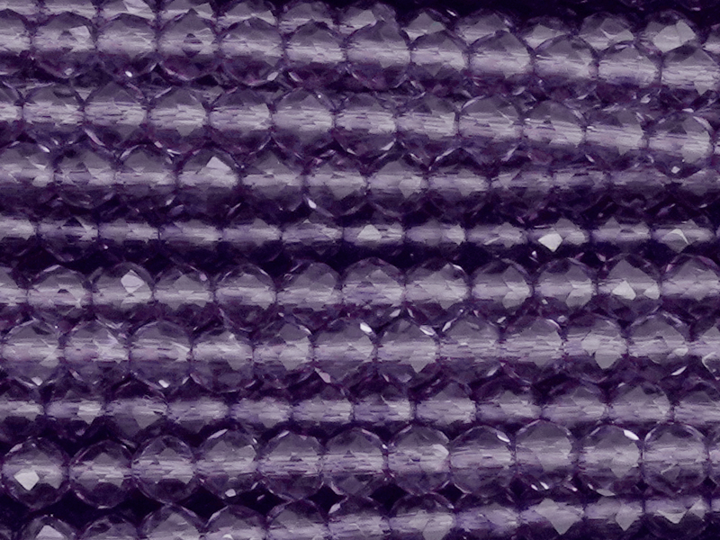 facettierte Glasperlen rund 3mm, Farbe: amethyst - Nahaufnah