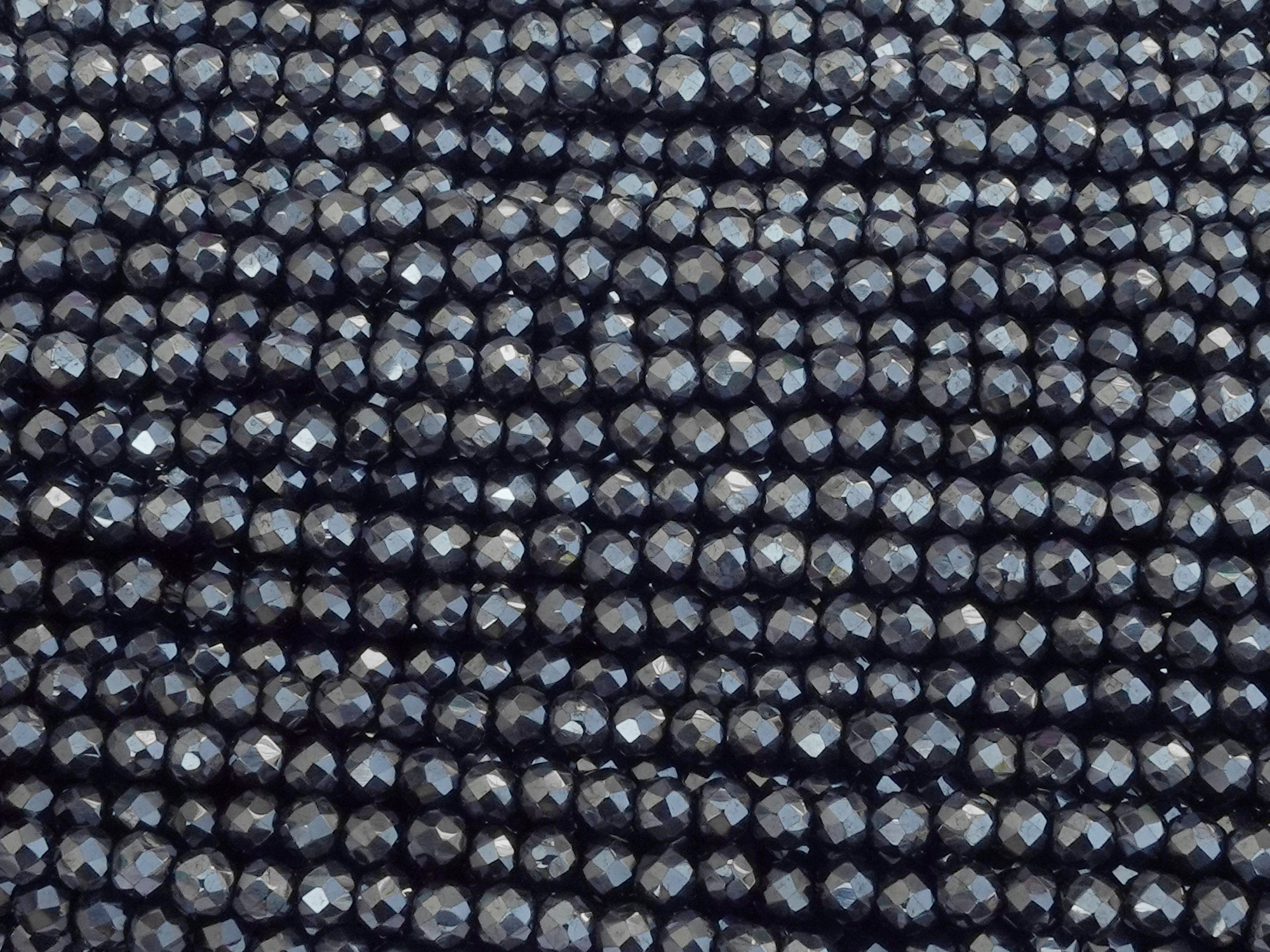 facettierte Glasperlen rund 3mm zum Schmuckmachen, Farbe: bl