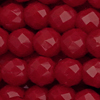 1 Strang (~132 Stk) facettierte Perlen rund ~3mm, Dunkelrot opak