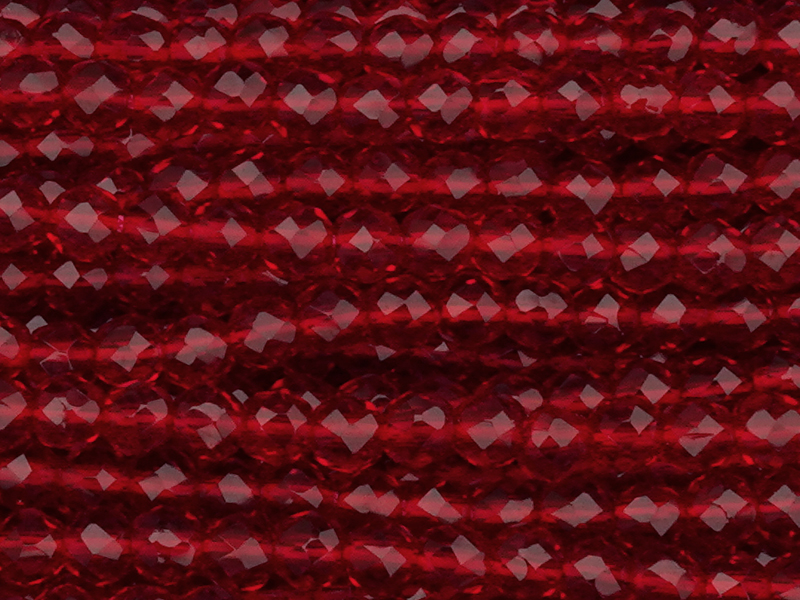 facettierte Glasperlen rund 3mm, Farbe: dunkelrot - Nahaufna