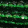 1 Strang (~122 Stk) facettierte Perlen rund ~3mm, Edelgrün