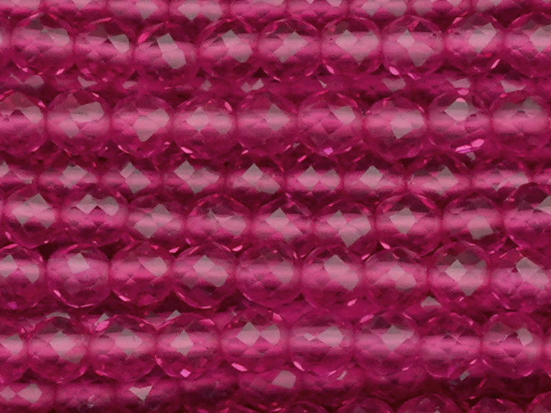 facettierte Glasperlen rund 3mm, Farbe: Pink, Fuchsia - Naha