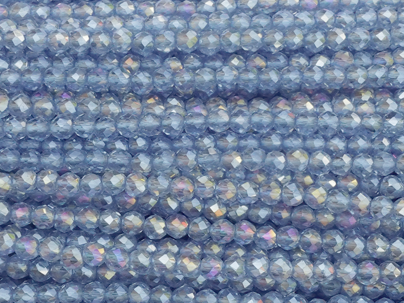 facettierte Glasperlen rund 3mm zum Schmuckmachen, Farbe: He