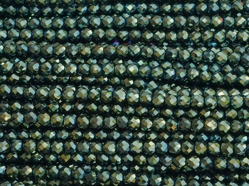 facettierte Glasperlen rund 3mm zum Schmuckmachen, Farbe: Me