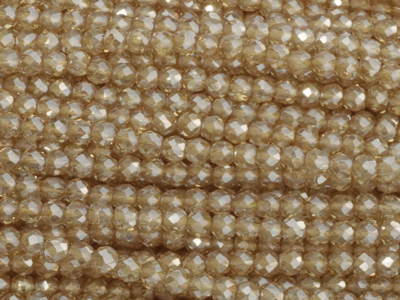 facettierte Glasperlen rund 3mm zum Schmuckmachen, Farbe: Re