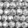 1 Strang (~126 Stk) facettierte Perlen rund ~3mm, Silber