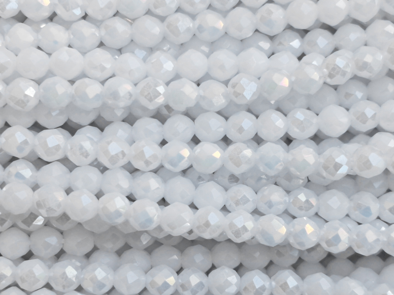 facettierte Glasperlen rund 3mm zum Schmuckmachen, Farbe: We