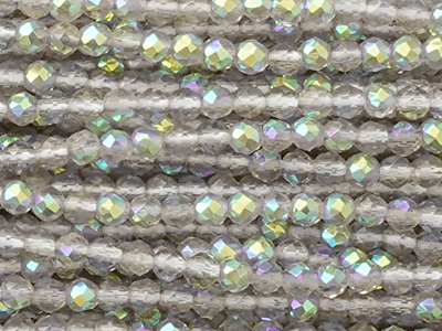 winzige facettierte, geschlilffene runde Glasperlen 2mm