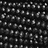 1 Strang (~220 Stk) facettierte Perlen, Rondellen MICRO, Schwarz