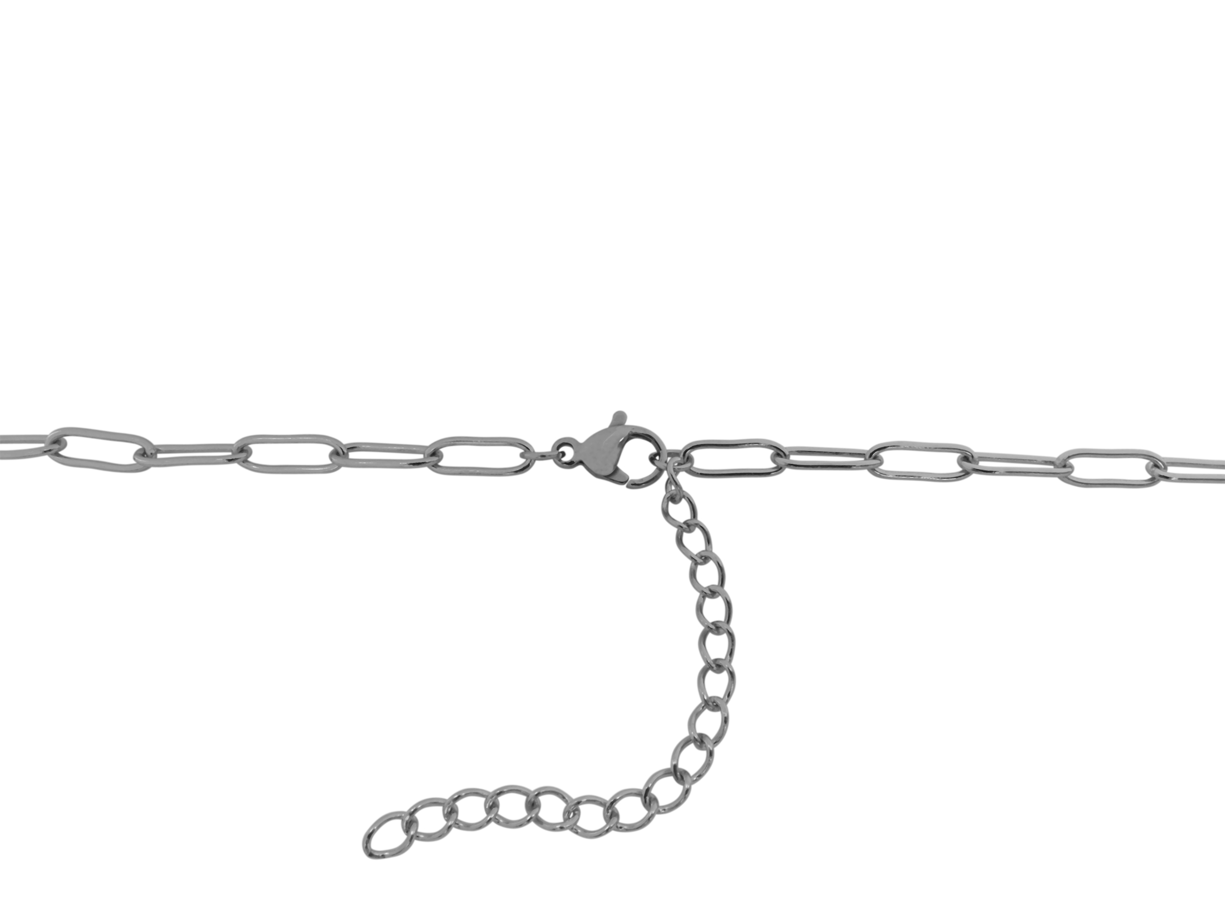 Halskette mit länglichen Kettengliedern für Anhänger und Cha