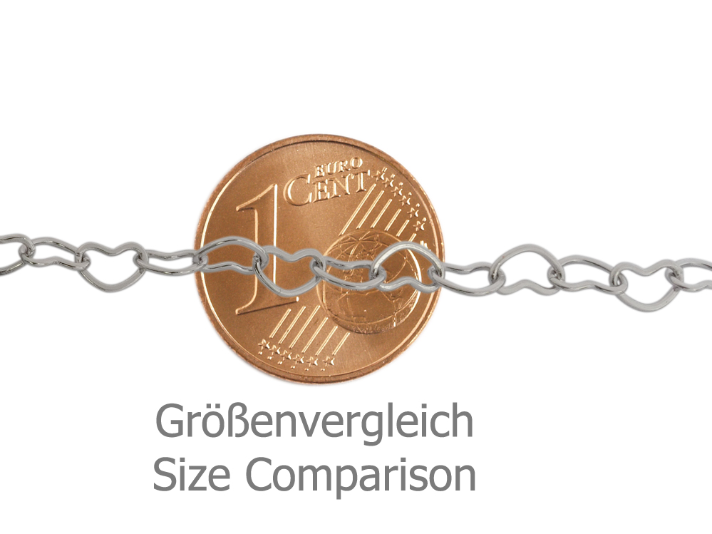 Halskette aus herzförmigen Kettengliedern für Anhänger und C