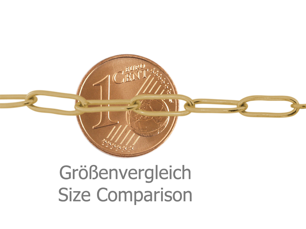 Goldkette mit länglichen Kettengliedern für Anhänger und Cha