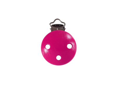 pinker Schnullerkettenclip aus Holz zum Schnullerkettenmache