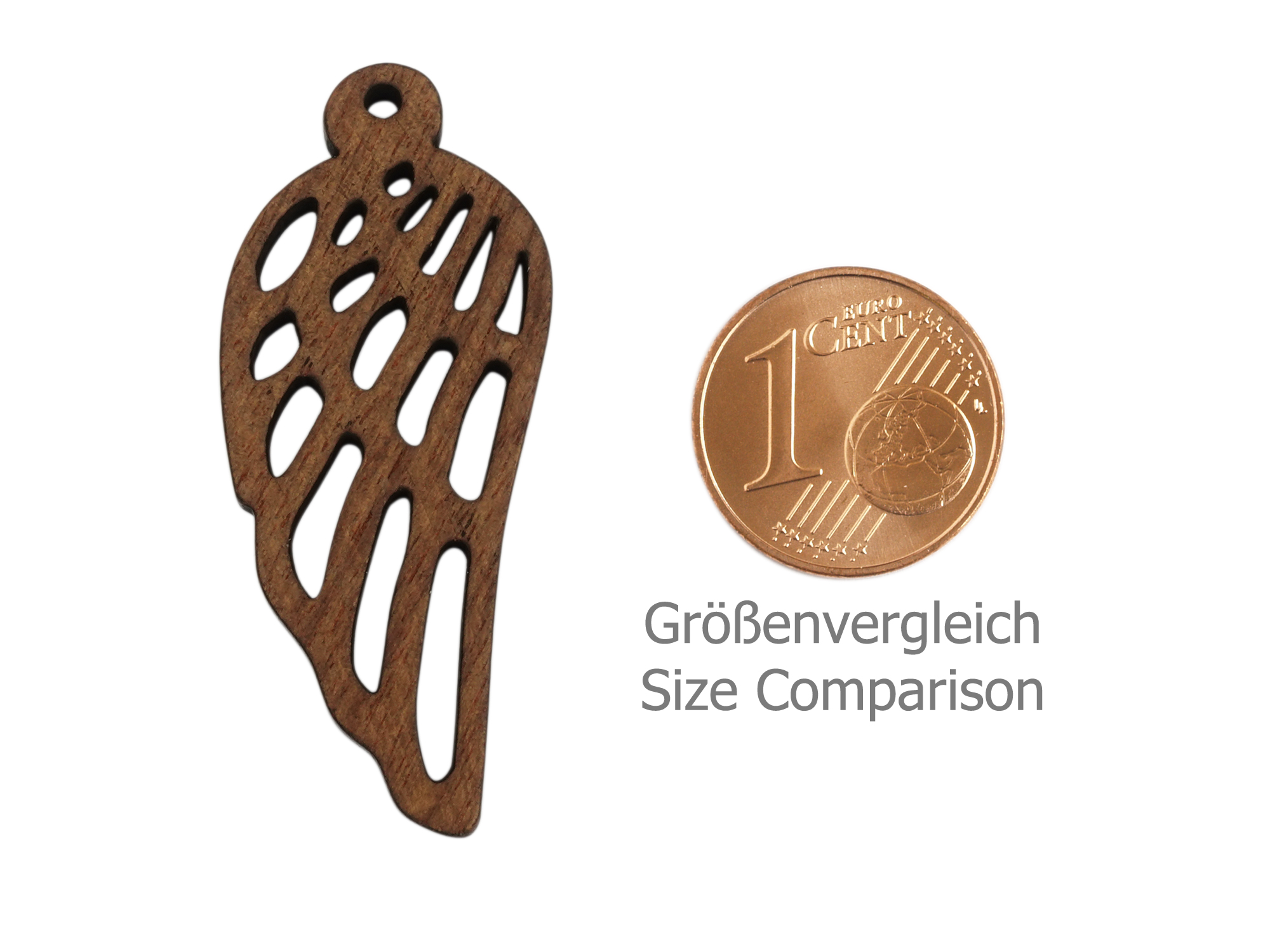 Engelsflügel Holzanhängeraus aus Nussholz für Holzohrringe -