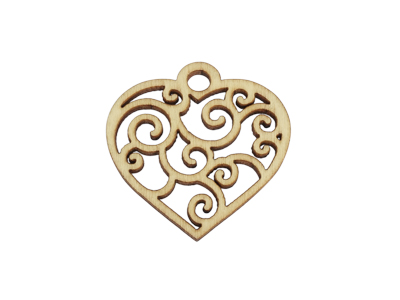 Herz Holzanhänger aus leichtem Birkenholz zum Basteln von Ho