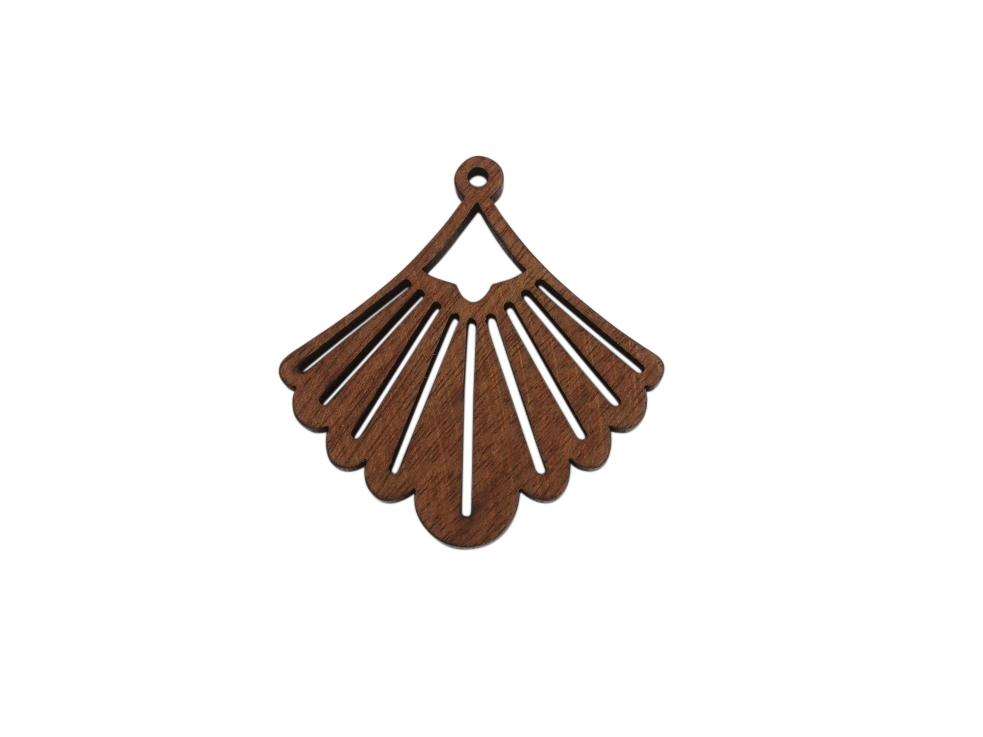 fächerförmiger Holzanhängeraus Nussholz zum basteln von Holz
