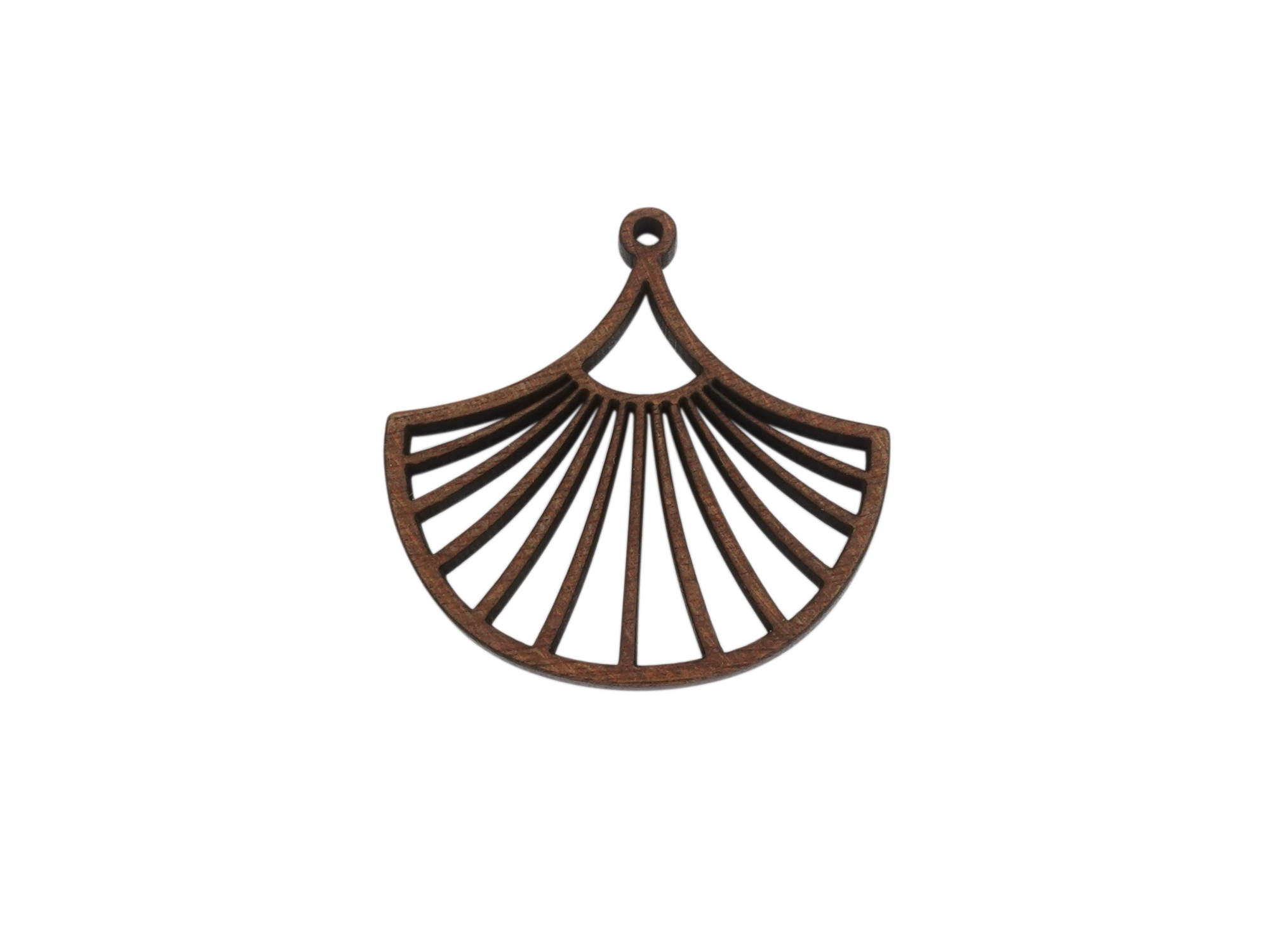 fächerförmiger Holzanhängeraus Nussholz zum basteln von Holz
