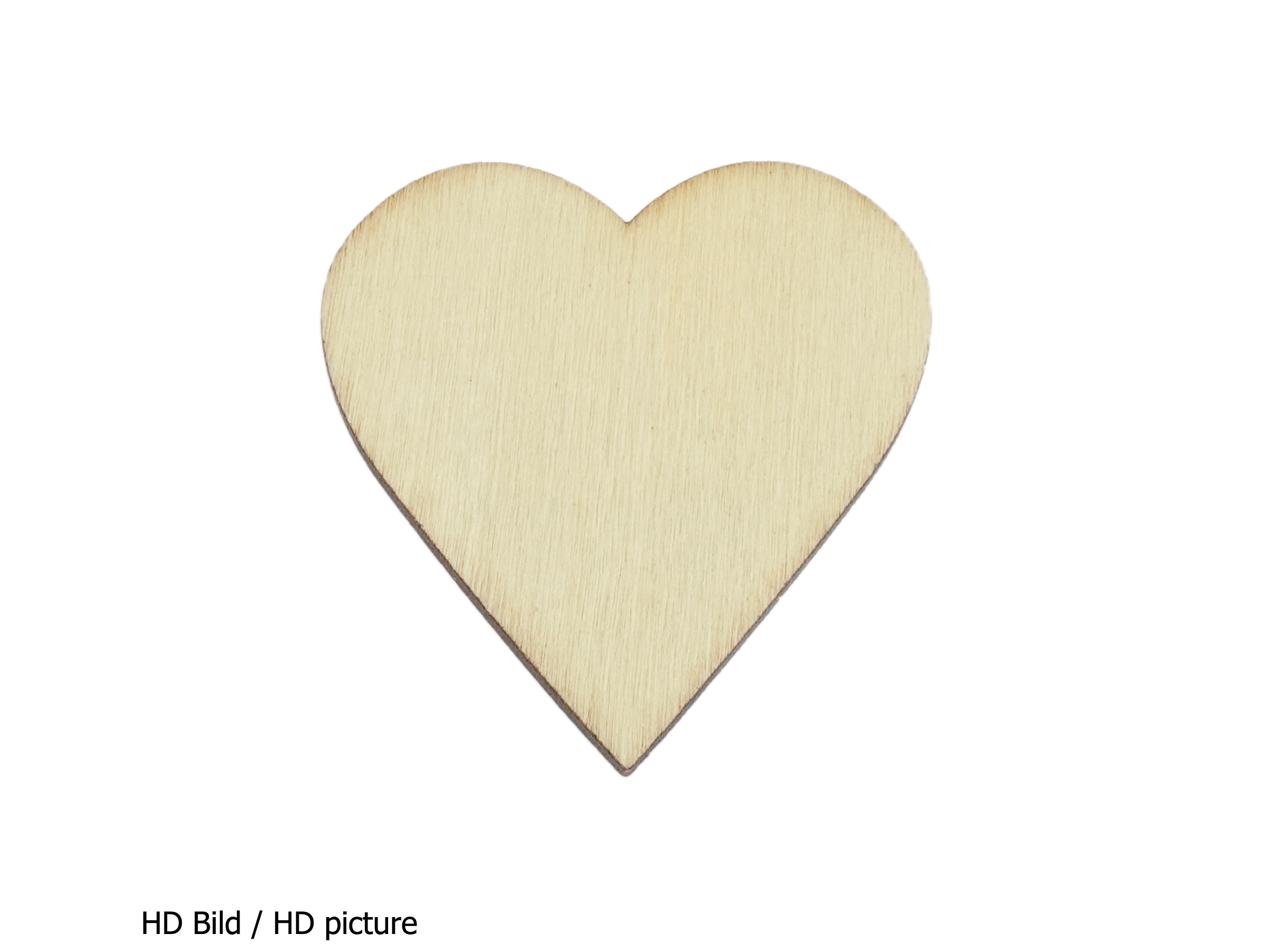 flaches Holzherz für Dekozwecke und zum Basteln - HD Bild