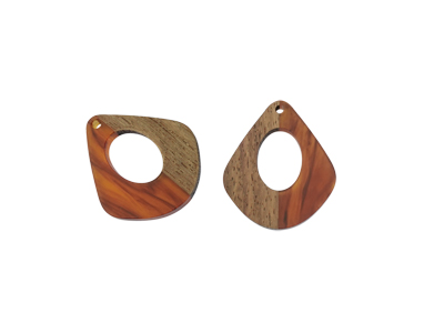 Holzanhänger aus Walnussholz mit Kunstharz zum Holzschmuck m